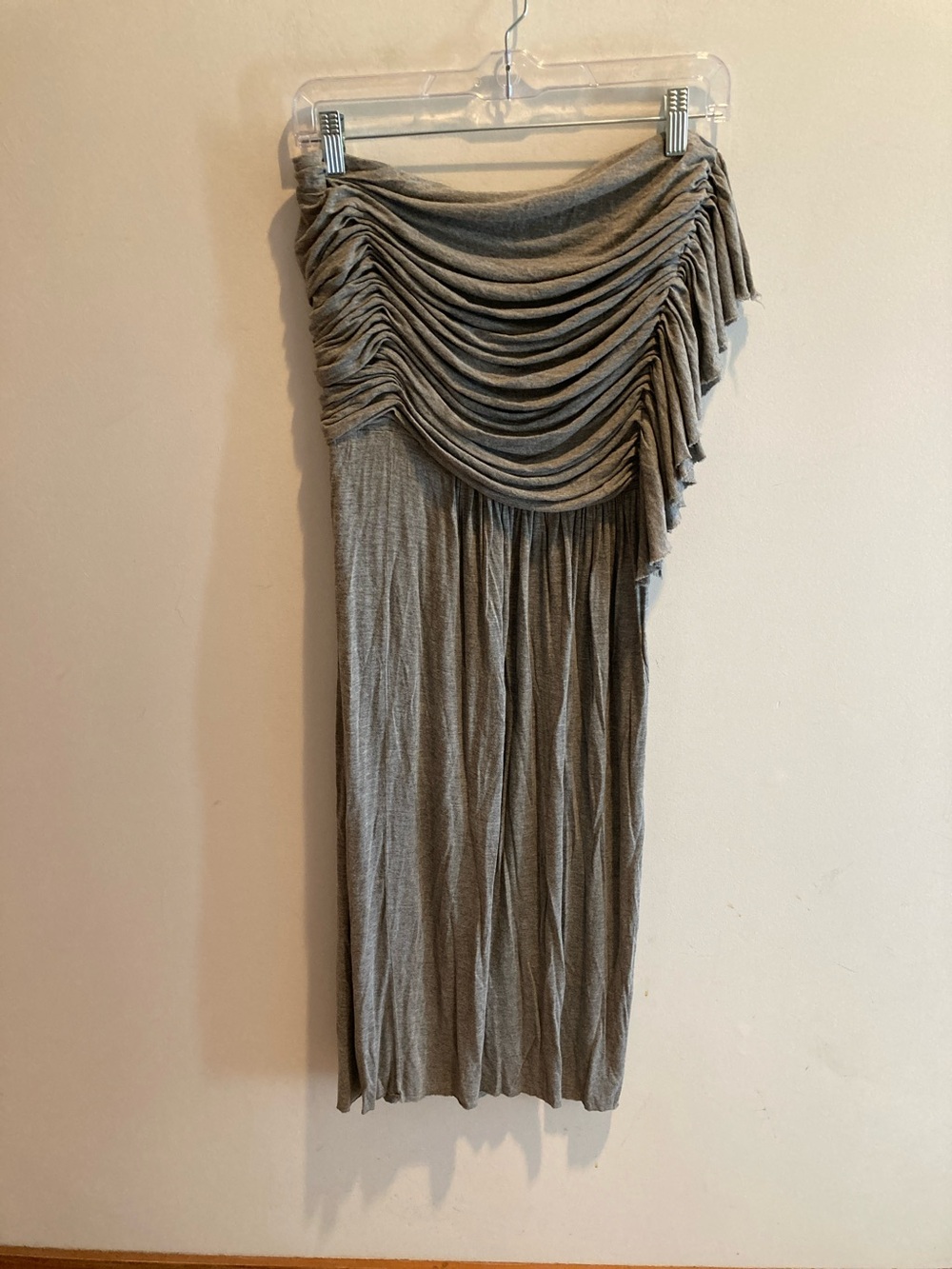 J. Crew Asymmetrical Ruched Gray Women's midi dress